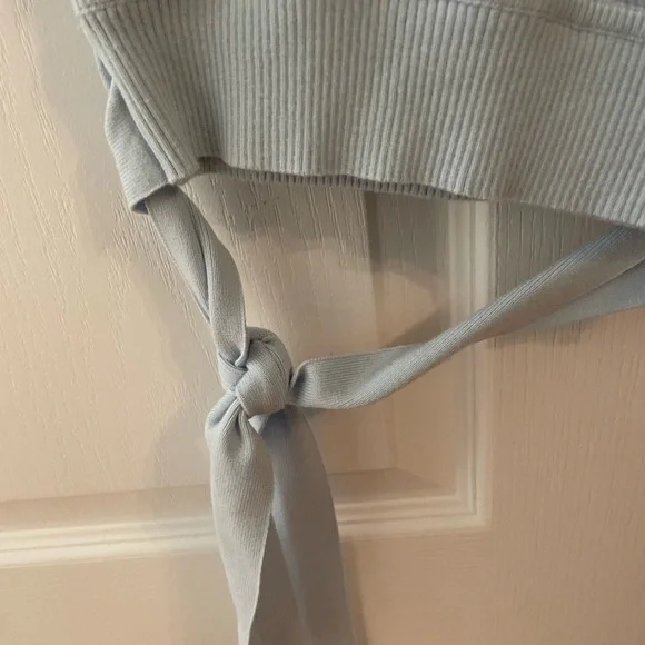 Wilfred Sky Blue Ribbed Wrap Blouse - Picture 3 of 4